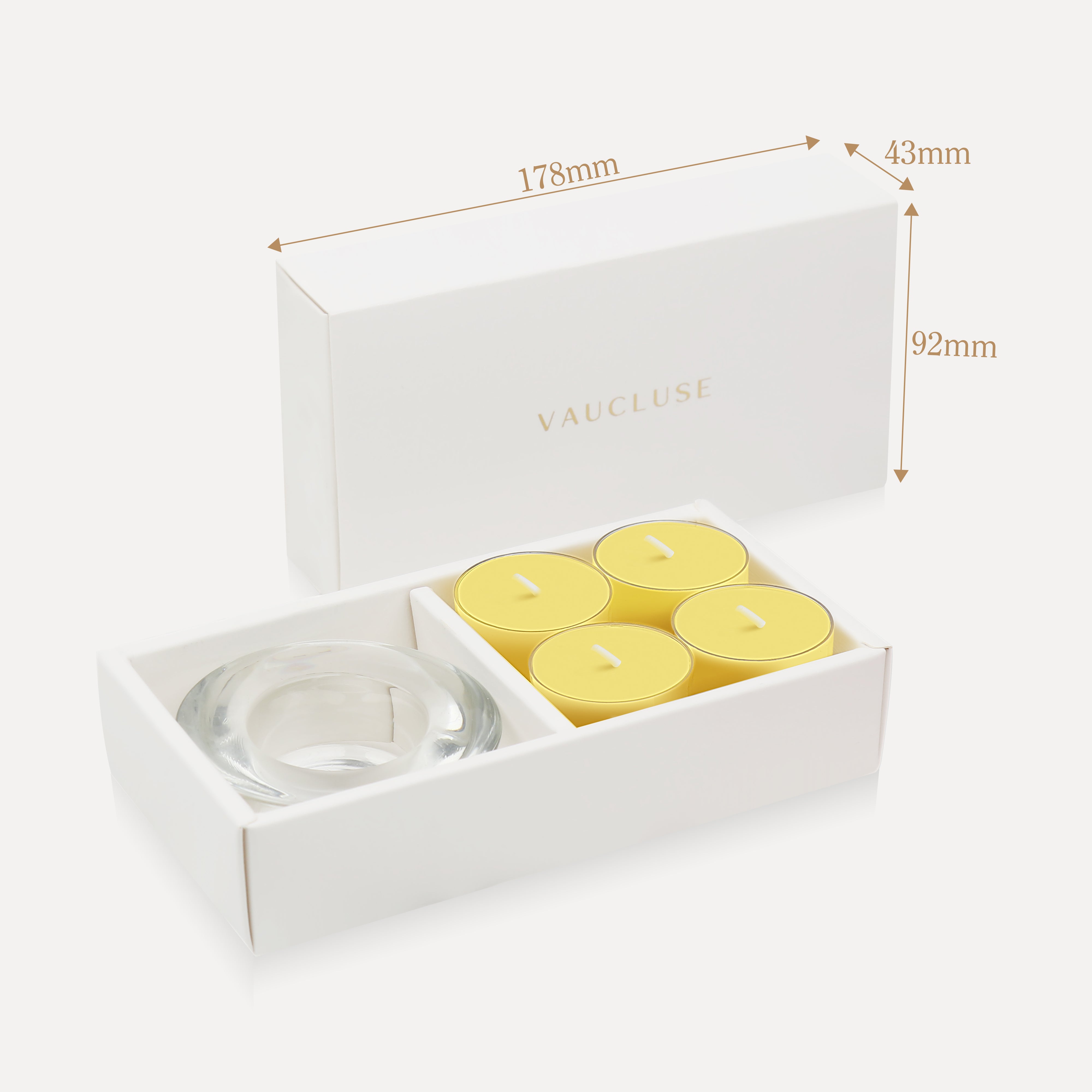 Lemon Tealights and Candle Holder Set - VAUCLUSE