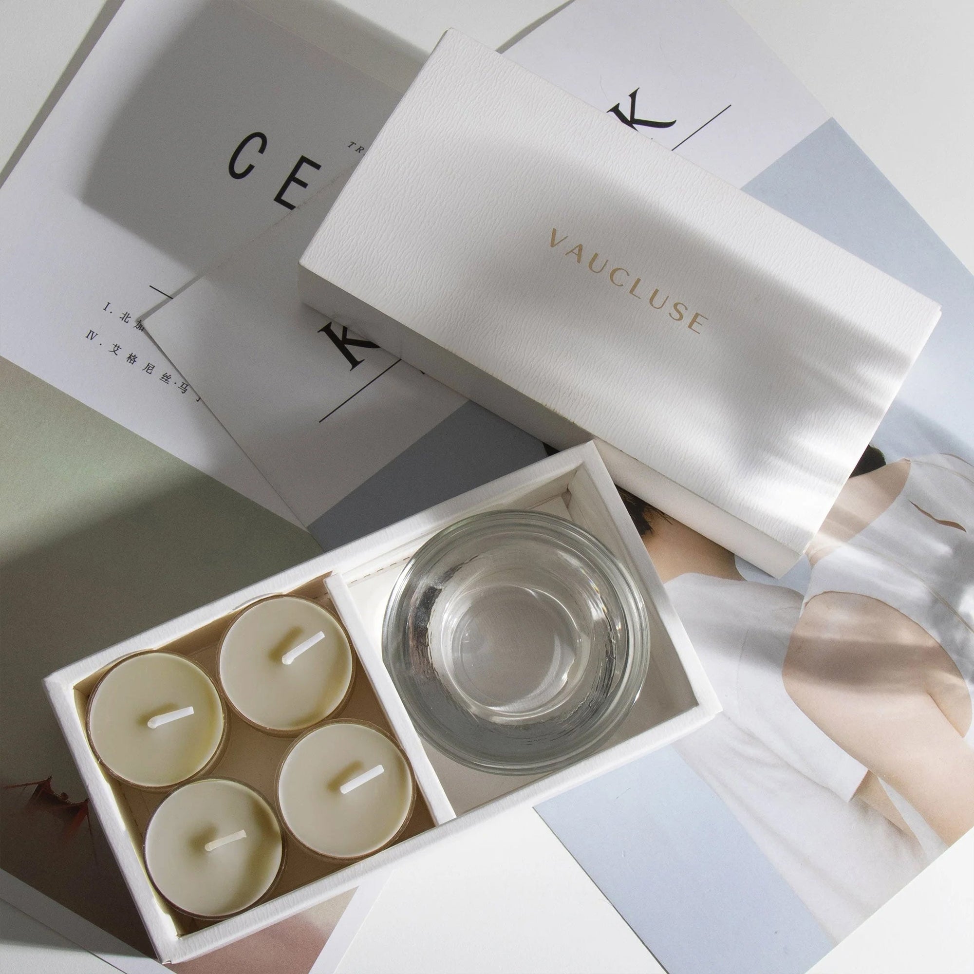 Musk Tealights and Candle Holder Set - VAUCLUSE