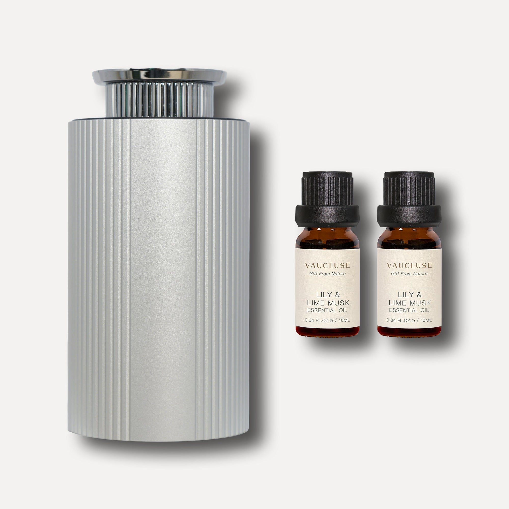 Ribbed Essential Oil Diffuser (Silver) - VAUCLUSE