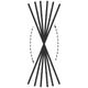 An illustration with arrows demonstrating how to invert and flip reed diffuser sticks to refresh the home fragrance throw.