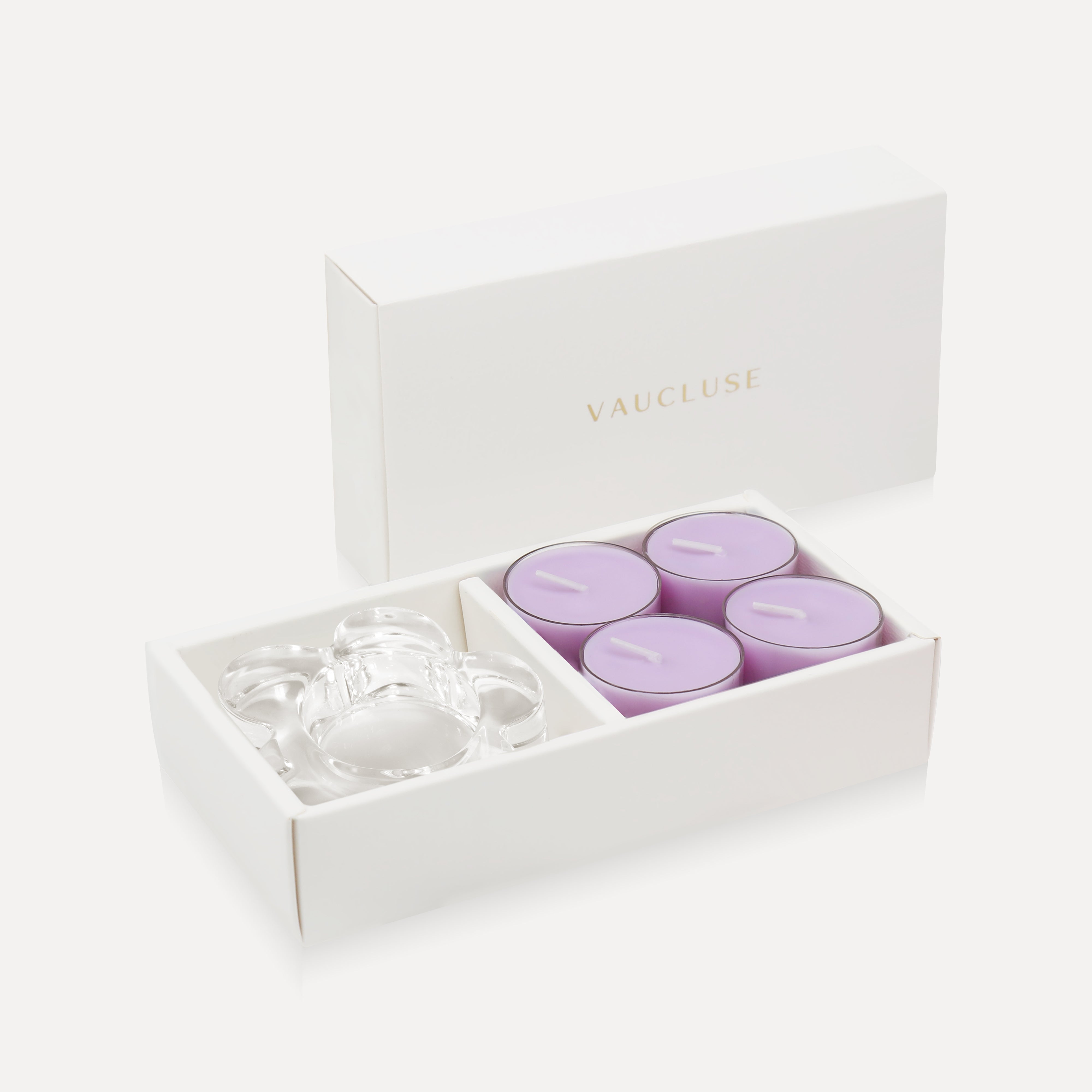 Lavender Tealights and Candle Holder Set (Flower shape) - VAUCLUSE